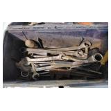 Assortment of tools with tool box.