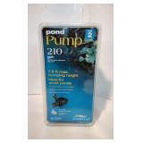Pond Pump 210 gph.