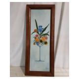 Retro Hand Painted Framed Flower Artwork