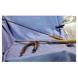 Fishing poles and horse shoes