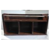 Divider wall - wooden rack cubbie.