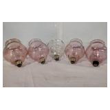Pink candle lampshades & 1 clear Lampshade.