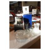 Cristal Arques Vase, Silver Plated ring holder