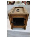 Wooden cage with handle.