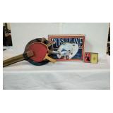 Vintage toy, Cards, ping pong set carrier.