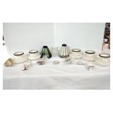 Vintage lampshades & top bulb. (8 items)