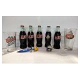 Coca-Cola Nascar bottles, glasses, pen etc.