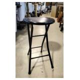Black Metal Folding Stool