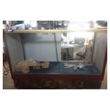 Vintage showcase with glass top and front