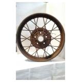 Decorative metal wheel.