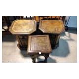 Antique side tables and antique telephone stand