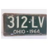 Vintage License Plate 1964