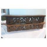 2 decorative wooden shelves