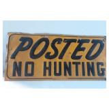 Vintage No Hunting sign