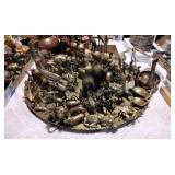 Large Brass Tray with Brass Animals