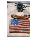 Eagle wall plaque and light