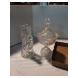 Cut Glass Pitcher and Candy Dish