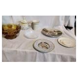 Glass items; hobnail candy dish and more