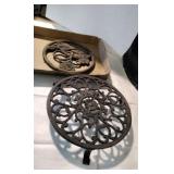 Cast Iron Plant Stand and Wall Decor