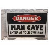 Collectible MAN CAVE 18-inch Wall Tin