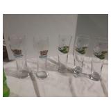 Vintage Weihenstephan curved Beer Glasses set of 5