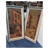 2 Framed Painting French City Scape