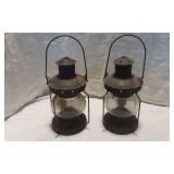 Set of Two Vintage Candle Lanterns