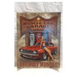 Collectible DETROIT MUSCLE 12.5-inch Wall Tin