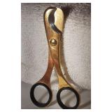 Vintage E. B. Italy Gold-Tone Cigar Scissors