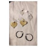3 pair Earrings 1 ring