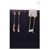 Two pair of post earings with ear clips