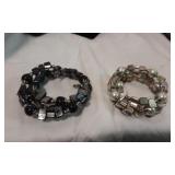 Two beaded necklaces, Black and white