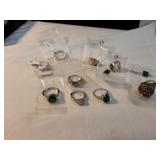Nine rings in various sizes