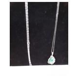 Italian silver and a green gemstone necklace