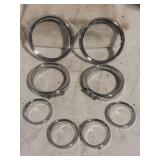 Set of eight light bezels Harley