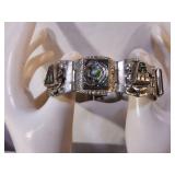 Retro Abalone Shell Silver Panel Bracelet