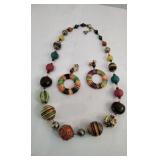 Boho Beaded Necklace & Earring Set