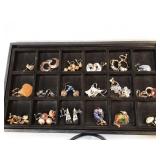 Assortment of Cloisonne & Natural Stone Earrings