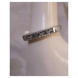 Sterling Silver Round & Baguette Band