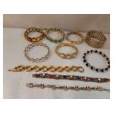Assortment of Gold Tone Bracelets