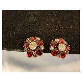 Vintage Signed CRC Rhinestone GF Earrings