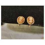 12k Gold Filled Cameo Earrings