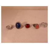 Silver Tone STS Costume Rings