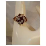 18k GE Rhinestone Cluster Ring