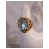 14k GF Blue Topaz Estate Ring