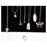 Gold Tone Chain Necklaces with Pendants