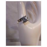 Sterling Silver Round Solitare CZ Ring