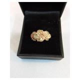 10k Yellow Gold Leaf Cluster Ring