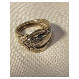 Retro Floral Community Spoon Ring