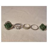 Silver Tone STS Costume Rings
